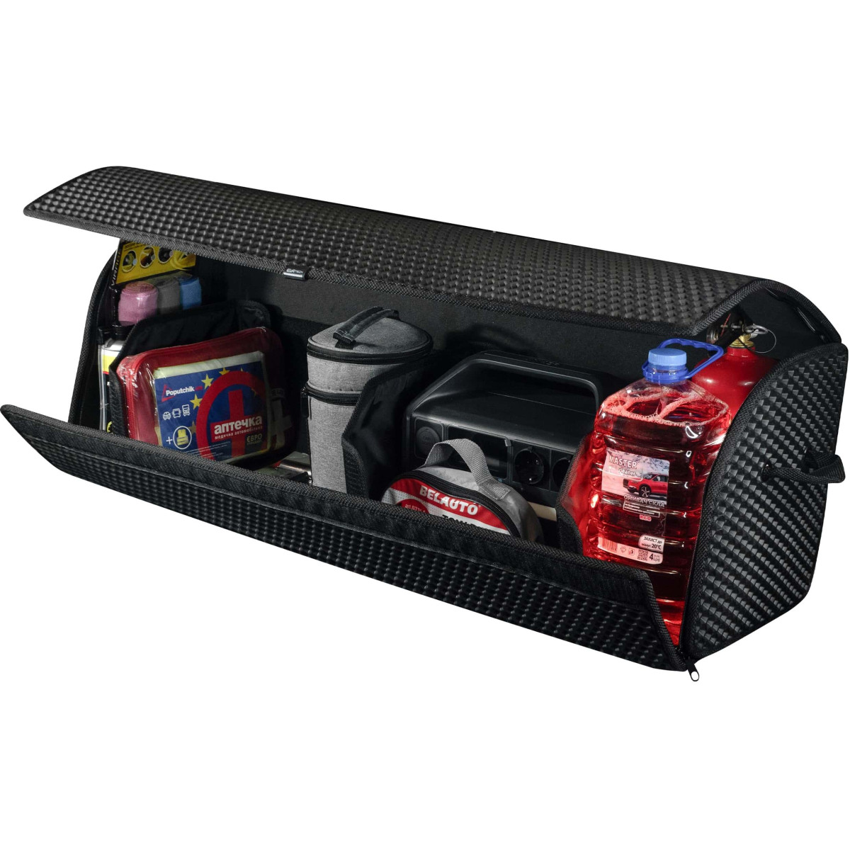EVAtech Bagāžas nodalījuma organizators PRO XL 32x100x30 cm - melna / melnas malas EVAtech Bagāžas nodalījuma organizators PRO XL 32x100x30 cm - melna / melnas malas