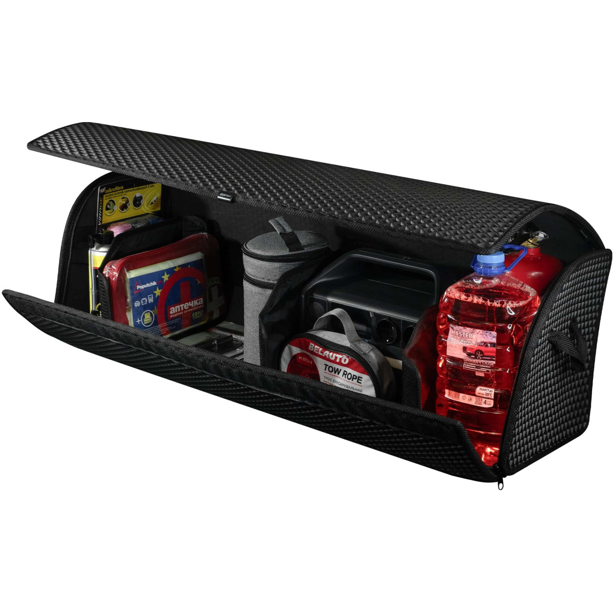 EVAtech Bagāžas nodalījuma organizators PRO XL 32x100x30 cm - melna / melnas malas