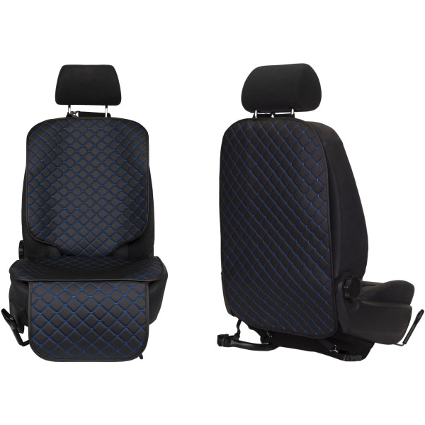 EVAtech ECO Auto Sēdekļa Aizsargu Komplekts - melna / melnas malas / zils šuvums