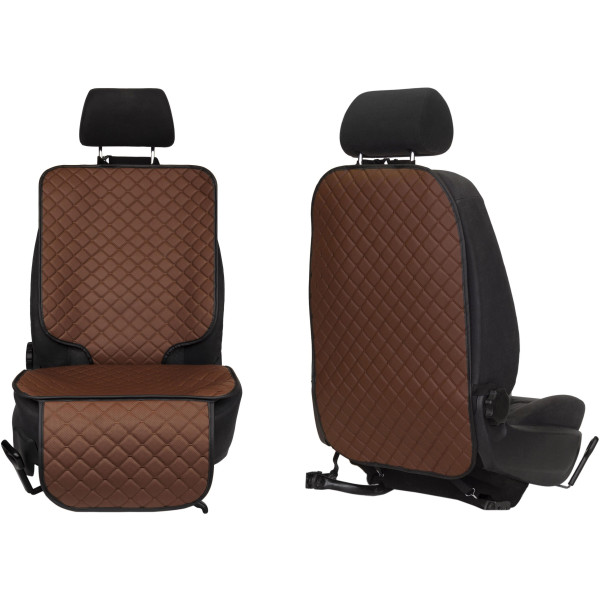 EVAtech ECO Auto Sēdekļa Aizsargu Komplekts - brūns / melnas malas / brūnas šuvums