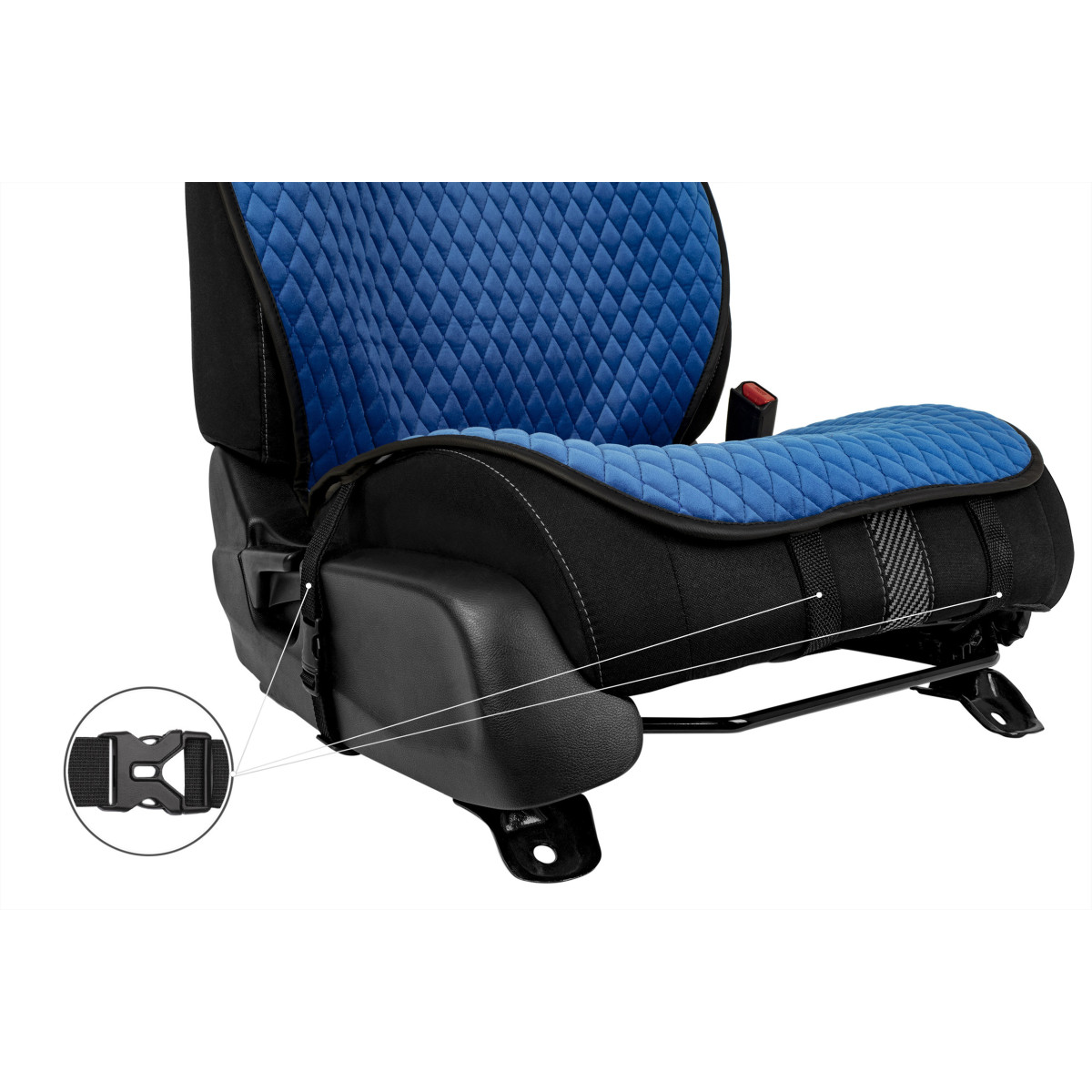 EVAtech PRO sēdekļu pārvalki, 2gab. - zils / melnas malas / zils šuvums