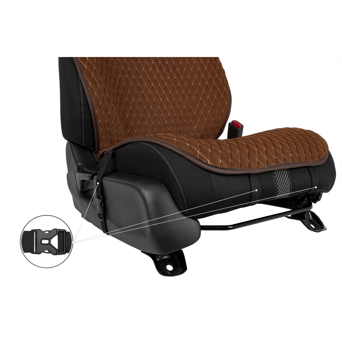 EVAtech PRO sēdekļu pārvalki, 2gab. - brūns / brūns malas / brūnas šuvums