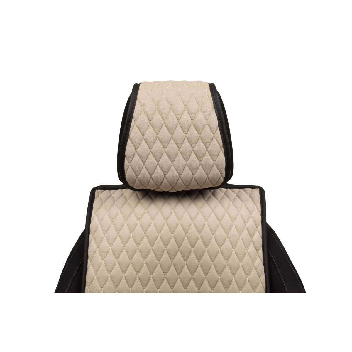 EVAtech Standard sēdekļu pārvalki, 2gab. - smilšu / melnas malas / smilšu šuvums