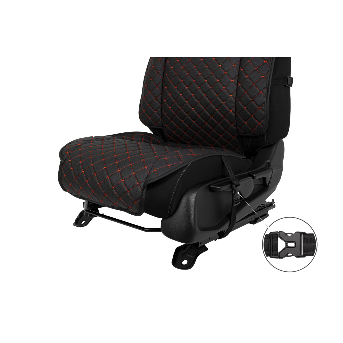 EVAtech ECO Max sēdekļa pārvalks, 1gab. - melna / melnas malas / sarkans šuvums EVAtech ECO Max sēdekļa pārvalks, 1gab. - melna / melnas malas / sarkans šuvums