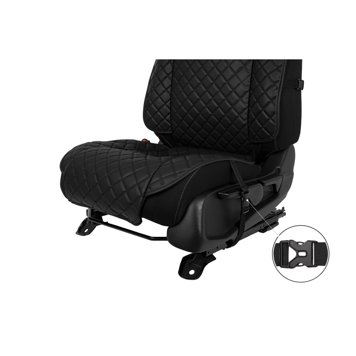 EVAtech ECO Max sēdekļu pārvalki, 3gab. - melna / melnas malas / melnas šuvums