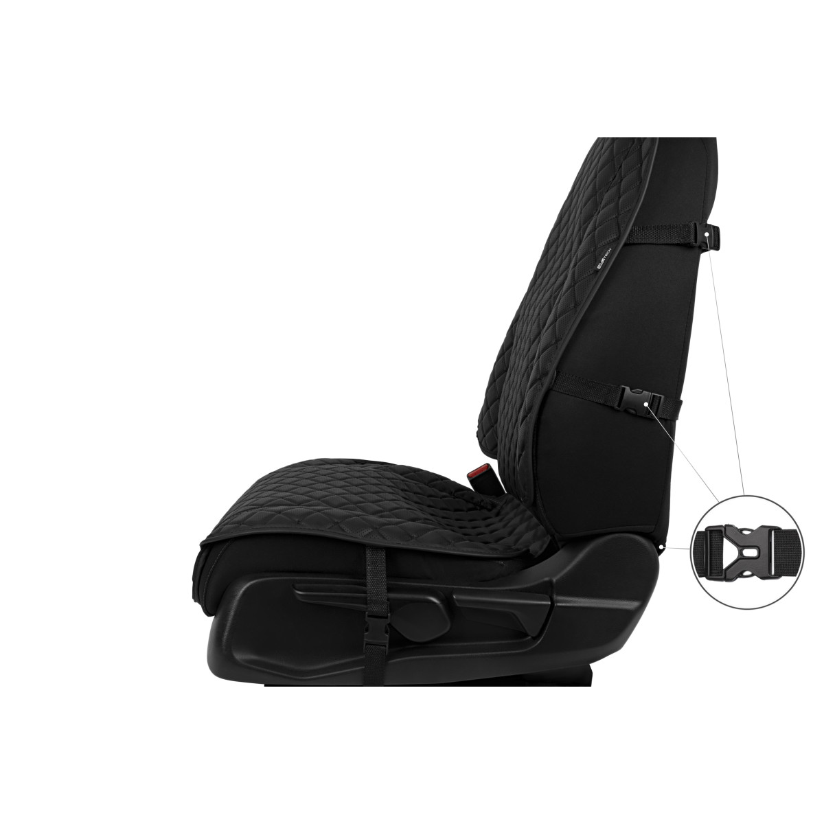 EVAtech ECO Max sēdekļu pārvalki, 3gab. - melna / melnas malas / melnas šuvums