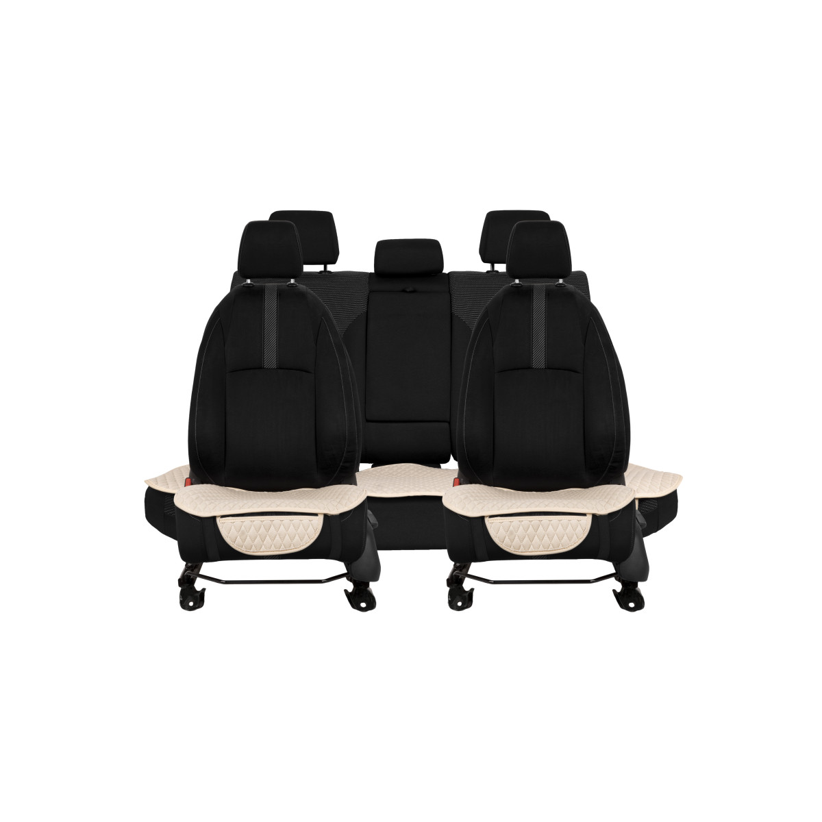 EVAtech sēdekļu spilvenu pārvalki, 3gab. - smilšu / smilšu malas / smilšu šuvums