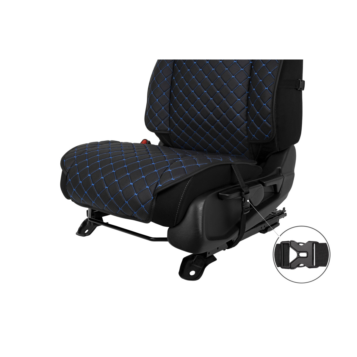 EVAtech ECO Max sēdekļu pārvalki, 2gab. - melna / melnas malas / zils šuvums EVAtech ECO Max sēdekļu pārvalki, 2gab. - melna / melnas malas / zils šuvums