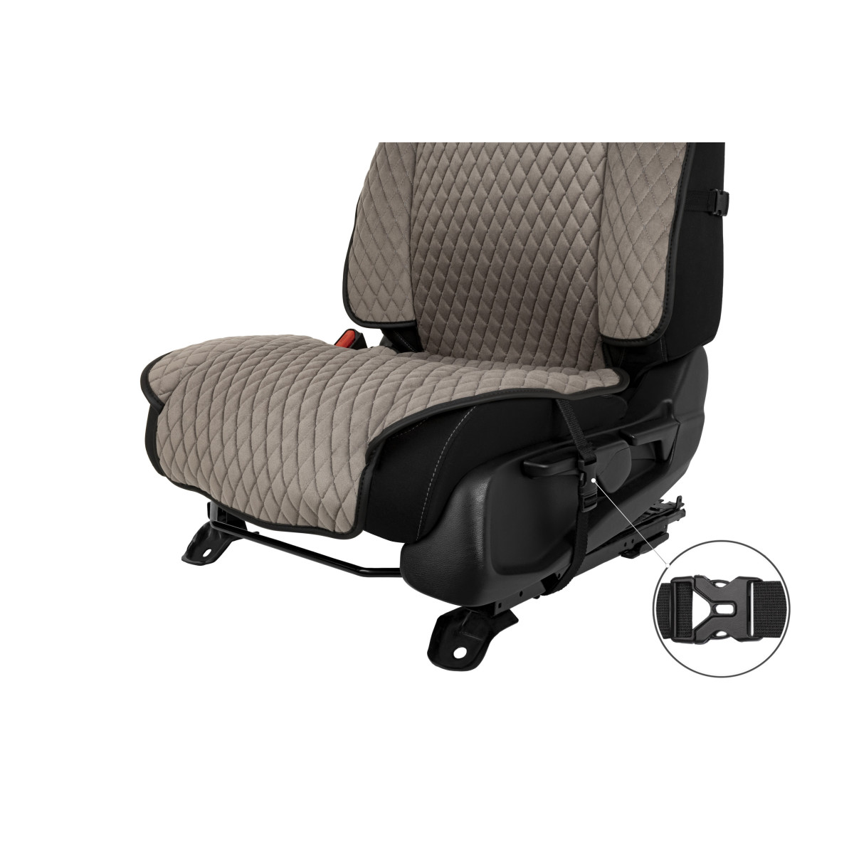 EVAtech Max sēdekļu pārvalki, 2gab. - pelēks / melnas malas / pelēkas šuvums