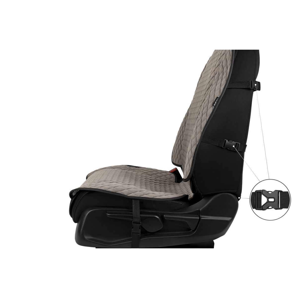 EVAtech Max sēdekļu pārvalki, 2gab. - pelēks / melnas malas / pelēkas šuvums