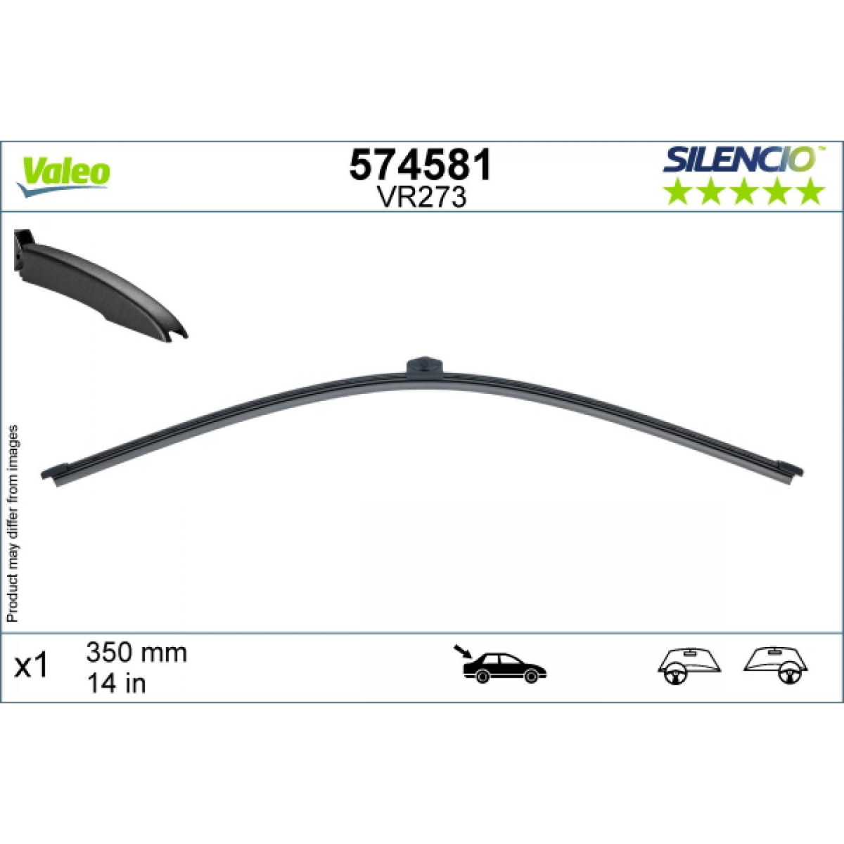 Aizmugures tīrītājs Valeo Silencio Rear VR273, 350 mm Aizmugures tīrītājs Valeo Silencio Rear VR273, 350 mm