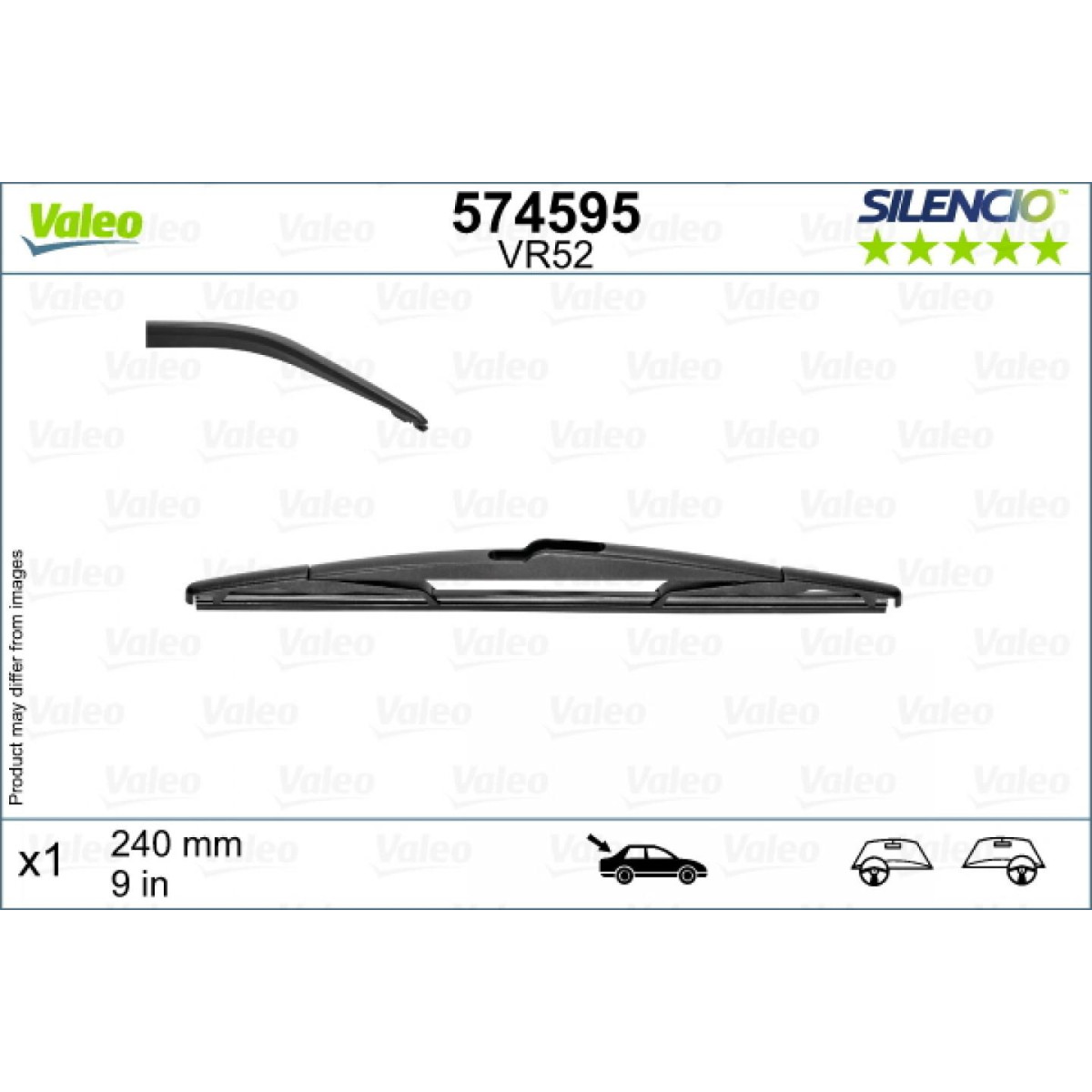 Aizmugures tīrītājs Valeo Silencio Rear VR52, 240 mm Aizmugures tīrītājs Valeo Silencio Rear VR52, 240 mm