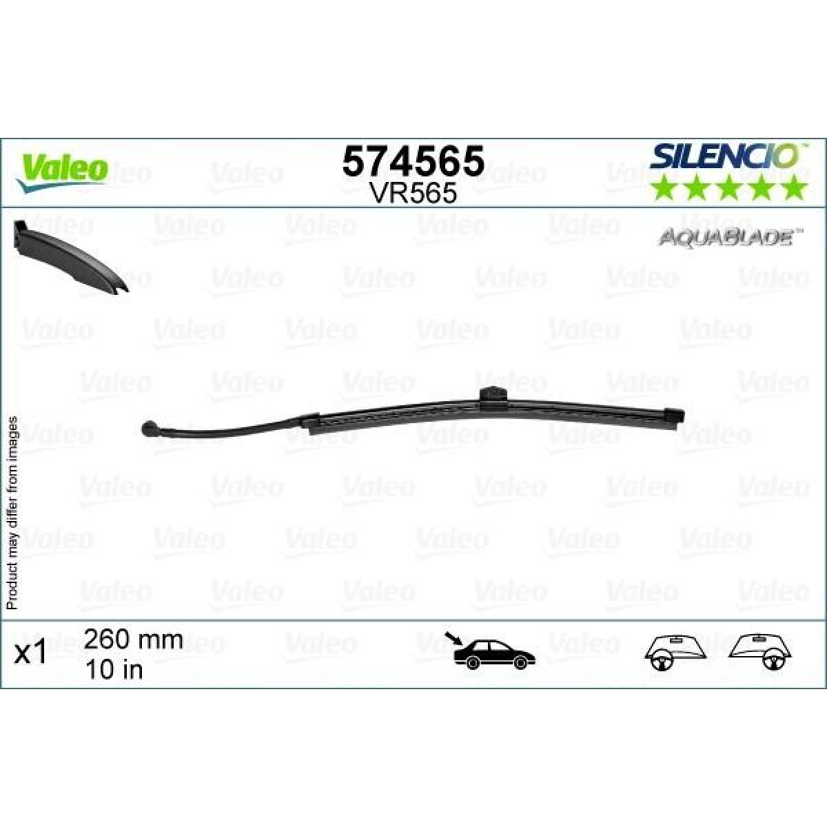 Aizmugures tīrītājs Valeo Silencio Rear VR565, 260 mm Aizmugures tīrītājs Valeo Silencio Rear VR565, 260 mm