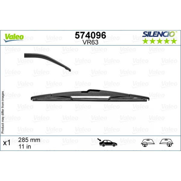 Aizmugures tīrītājs Valeo Silencio Rear VR63, 285 mm