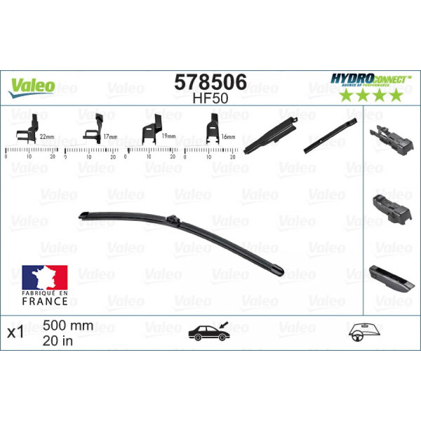 Tīrītājs Valeo HydroConnect HF50, 500 mm