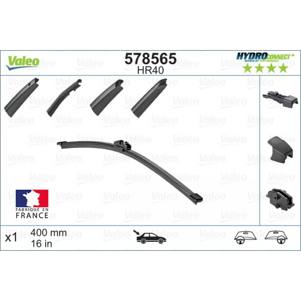 Aizmugures tīrītājs Valeo HydroConnect HR40, 400 mm