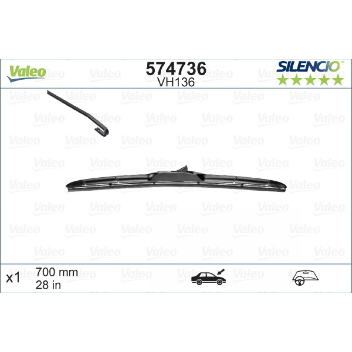 Tīrītājs Valeo Silencio Hybrid VH136, 700 mm Tīrītājs Valeo Silencio Hybrid VH136, 700 mm