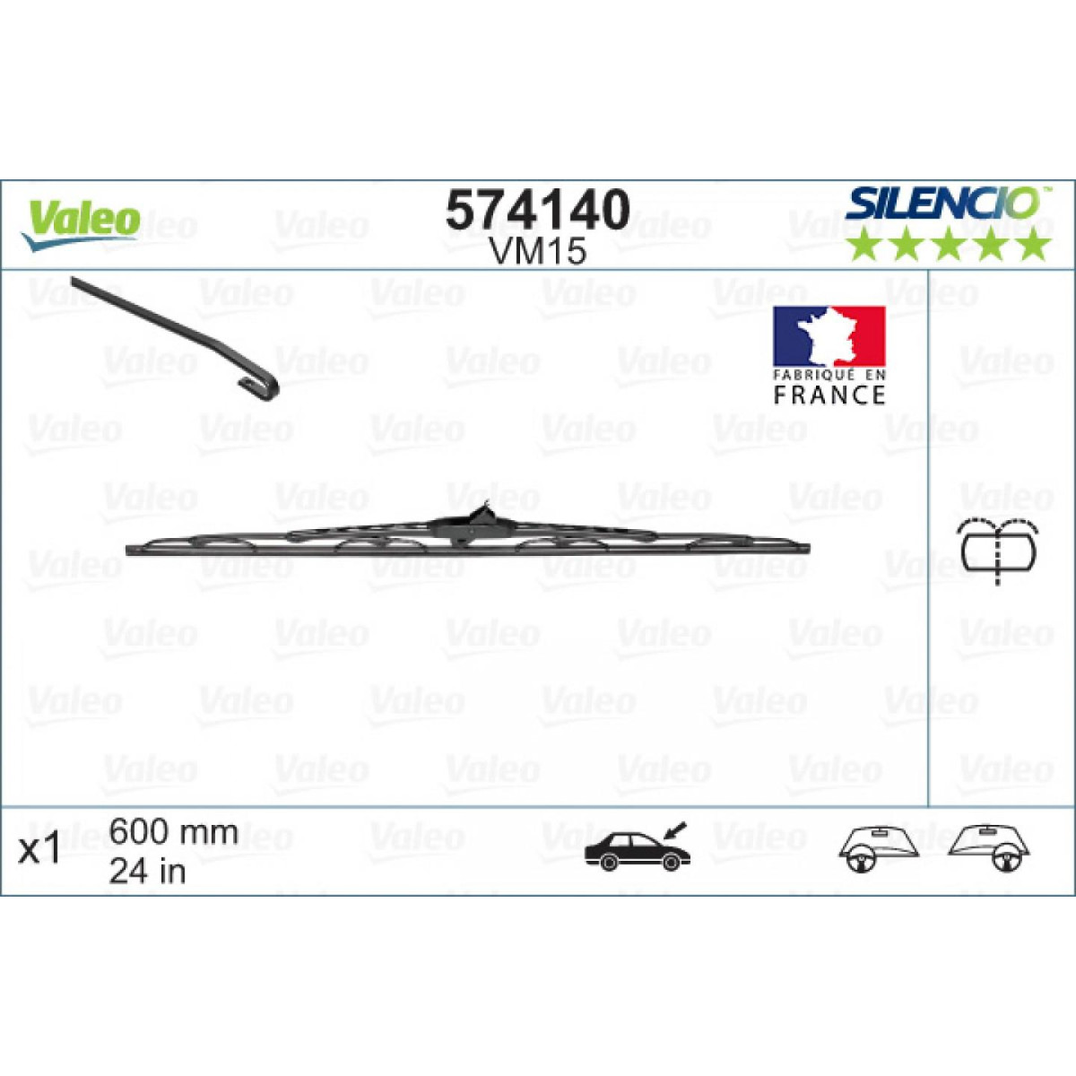 Tīrītājs Valeo Silencio Performance VM15, 600 mm Tīrītājs Valeo Silencio Performance VM15, 600 mm