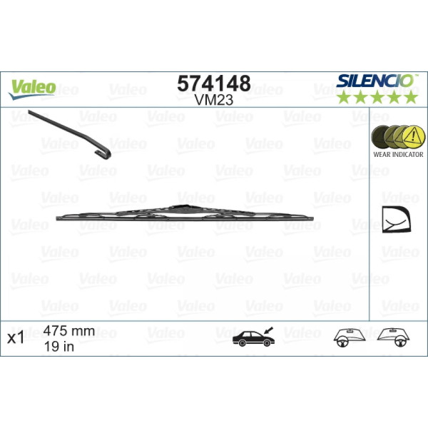 Tīrītājs Valeo Silencio Performance VM23, 475 mm