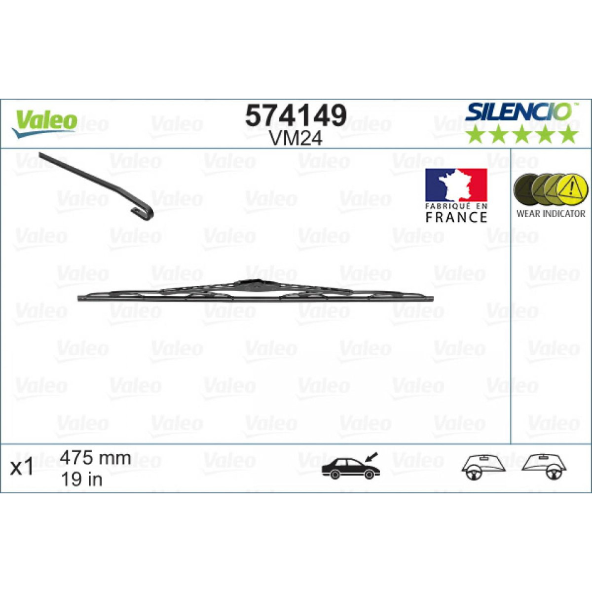 Tīrītājs Valeo Silencio Performance VM24, 475 mm Tīrītājs Valeo Silencio Performance VM24, 475 mm