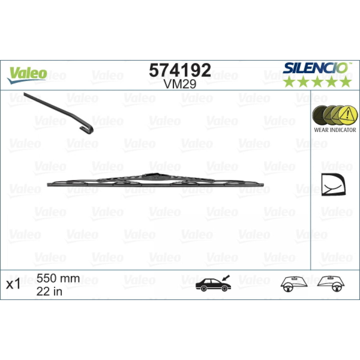 Tīrītājs Valeo Silencio Performance VM29, 550 mm Tīrītājs Valeo Silencio Performance VM29, 550 mm