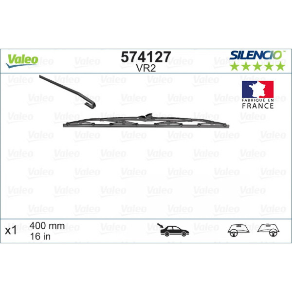 Aizmugures tīrītājs Valeo Silencio Performance VR2, 400 mm
