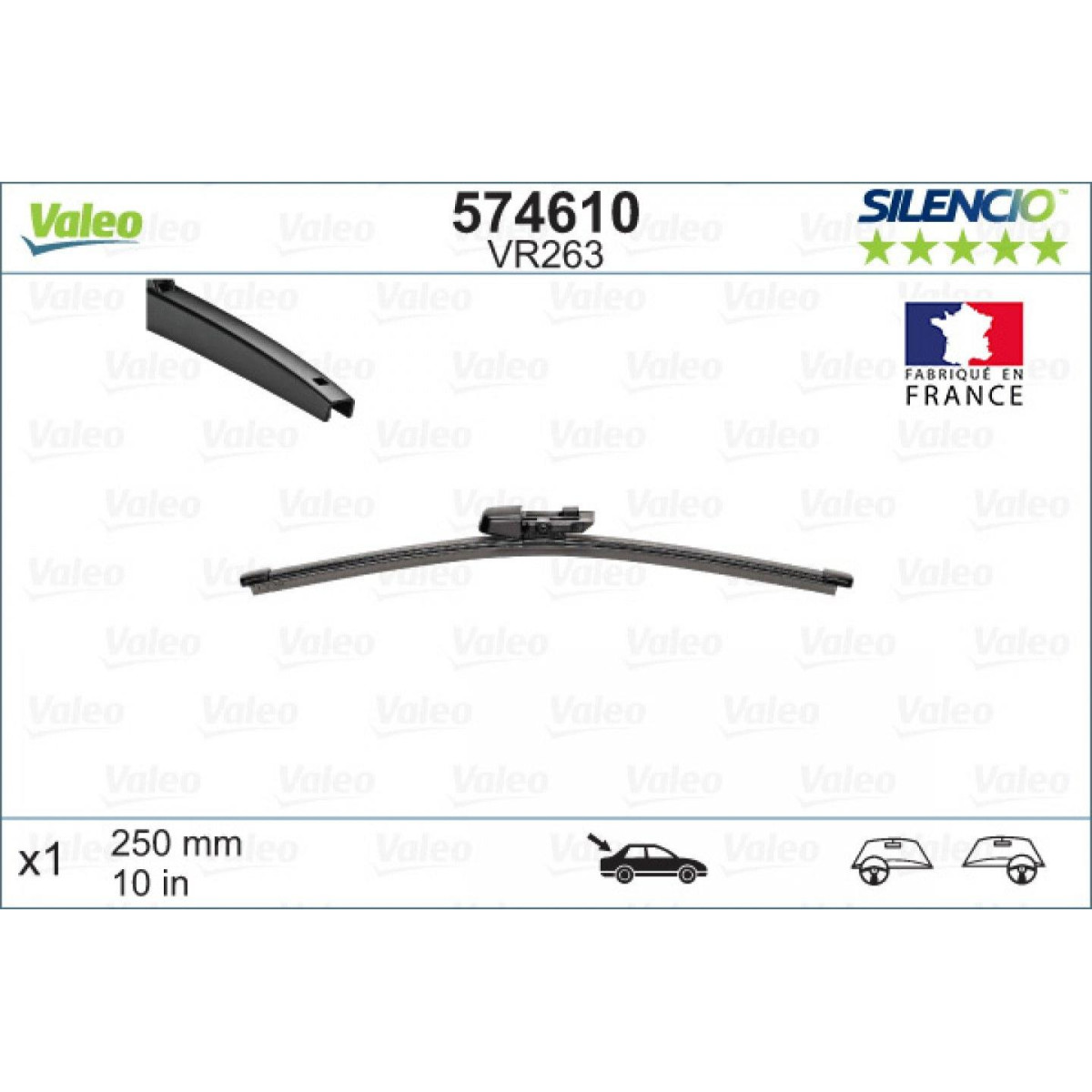 Aizmugures tīrītājs Valeo Silencio Rear VR263, 250 mm Aizmugures tīrītājs Valeo Silencio Rear VR263, 250 mm
