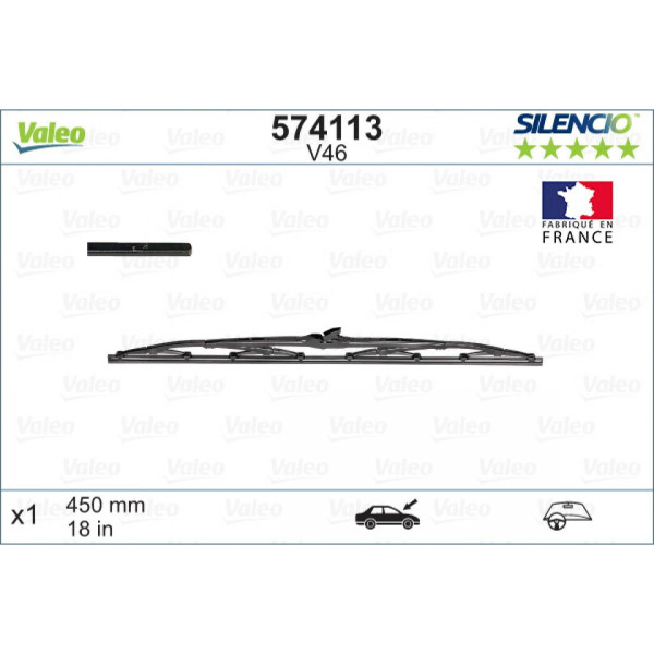 Tīrītājs Valeo Silencio Standart V46, 450 mm
