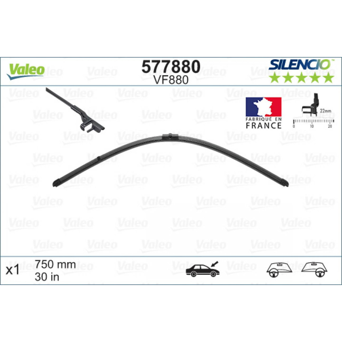 Tīrītājs Valeo Silencio X.TRM OE VF880, 750 mm Tīrītājs Valeo Silencio X.TRM OE VF880, 750 mm