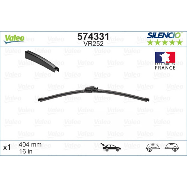 Aizmugures tīrītājs Valeo Silencio X.TRM OE VR252, 404 mm