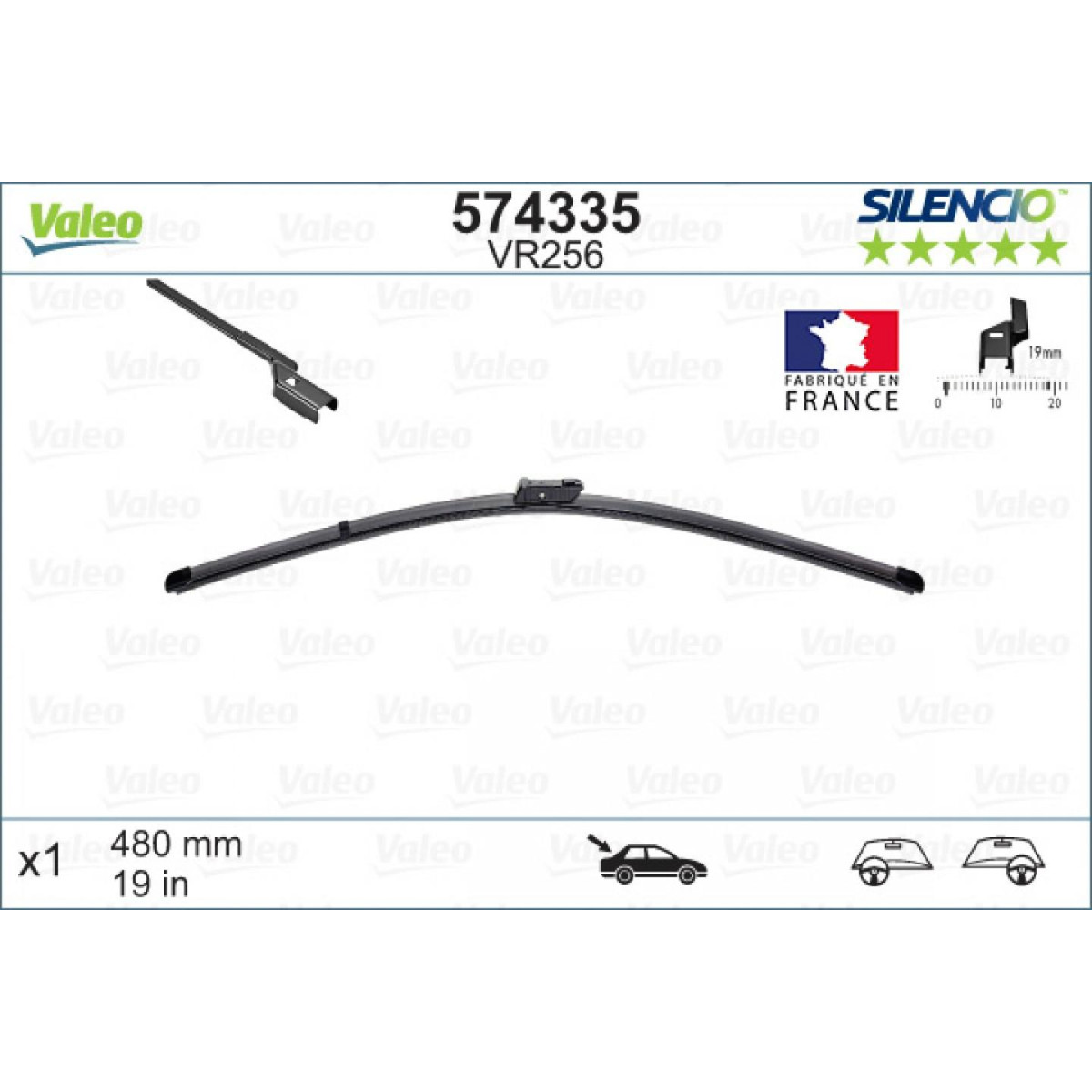 Aizmugures tīrītājs Valeo Silencio X.TRM OE VR256, 480 mm Aizmugures tīrītājs Valeo Silencio X.TRM OE VR256, 480 mm