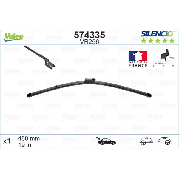 Aizmugures tīrītājs Valeo Silencio X.TRM OE VR256, 480 mm