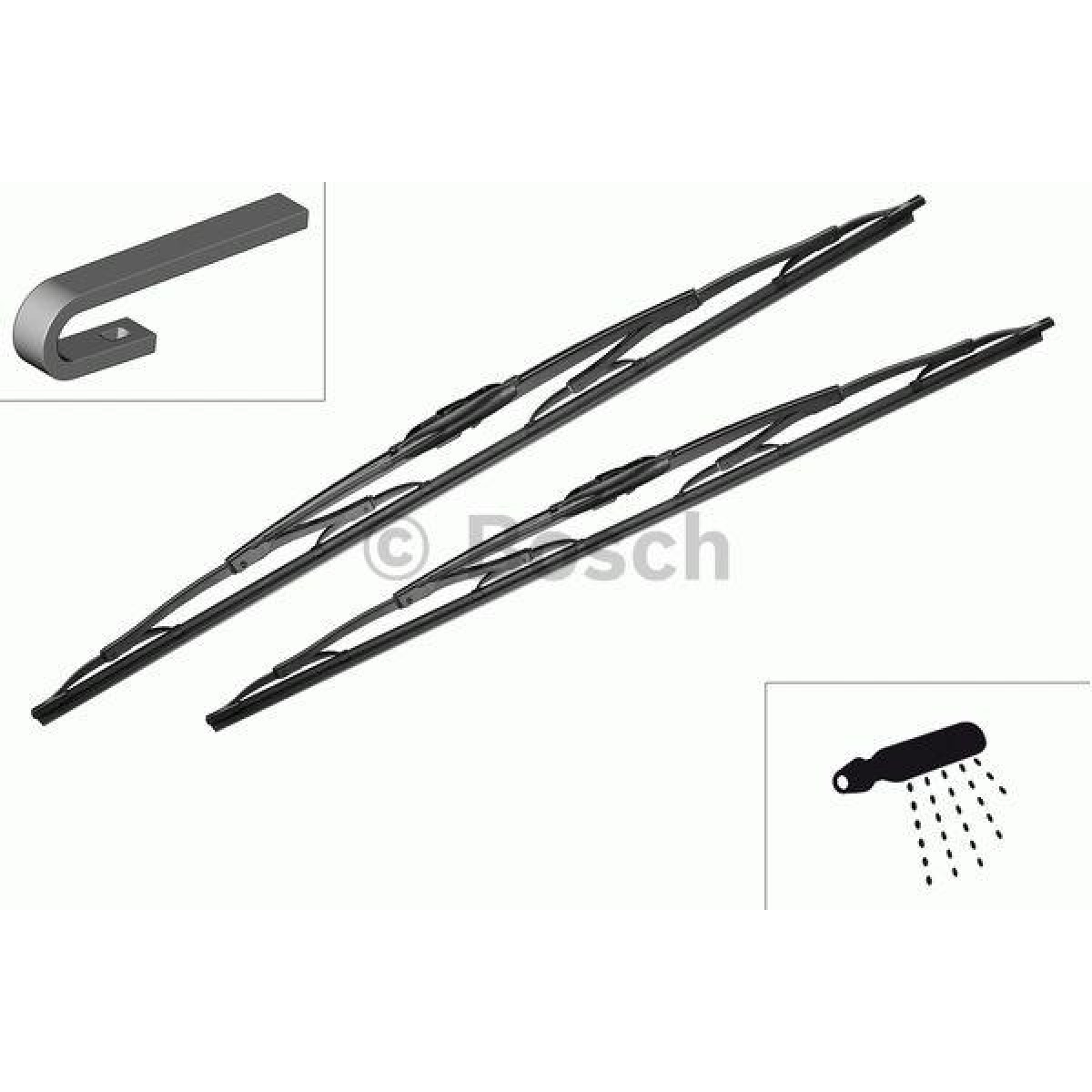 Tīrītāju komplekts Bosch Twin 725, 650/550 mm Tīrītāju komplekts Bosch Twin 725, 650/550 mm