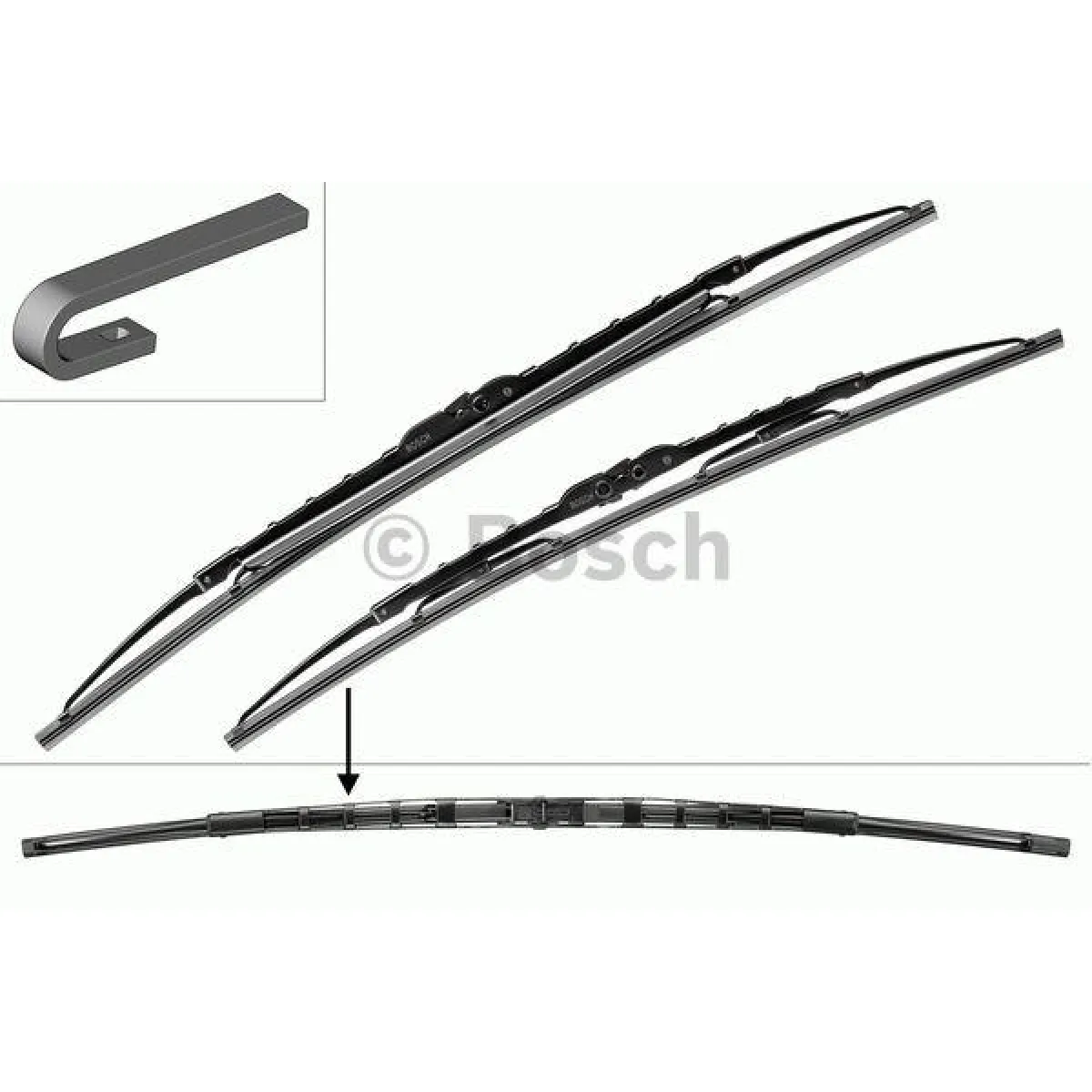 Tīrītāju komplekts Bosch Twin Spoiler 583S, 530/530 mm Tīrītāju komplekts Bosch Twin Spoiler 583S, 530/530 mm