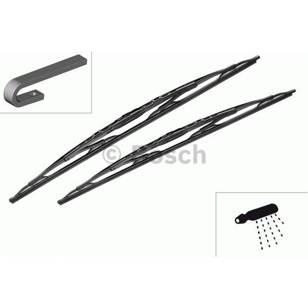 Tīrītāju komplekts Bosch Twin Spoiler 657S, 650/650 mm Tīrītāju komplekts Bosch Twin Spoiler 657S, 650/650 mm
