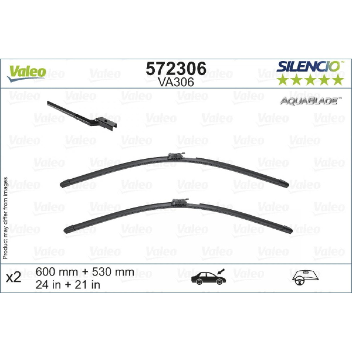 Tīrītāju komplekts Valeo Aquablade VA306, 600/530 mm Tīrītāju komplekts Valeo Aquablade VA306, 600/530 mm