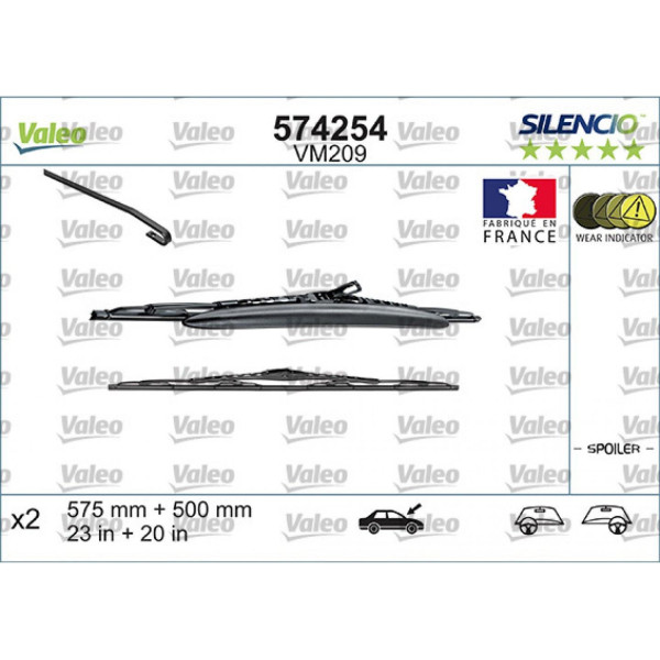 Tīrītāju komplekts Valeo Silencio Performance X2 VM209, 575/500 mm