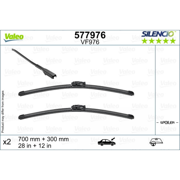 Tīrītāju komplekts Valeo Silencio VF976, 700/300 mm