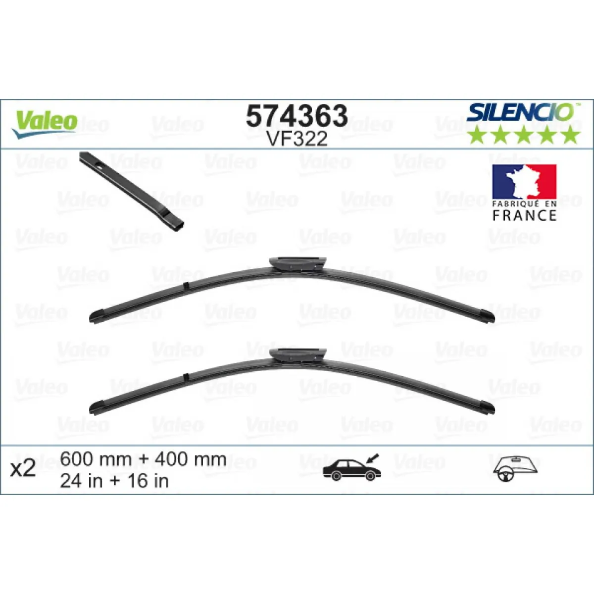 Tīrītāju komplekts Valeo Silencio X.TRM OE VF322, 600/400 mm Tīrītāju komplekts Valeo Silencio X.TRM OE VF322, 600/400 mm