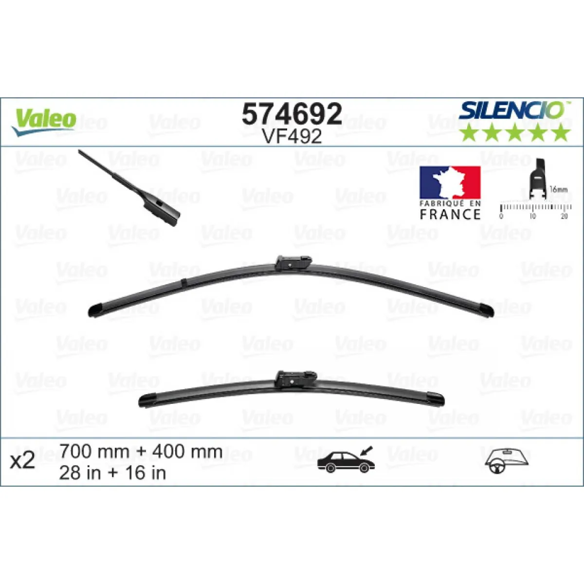 Tīrītāju komplekts Valeo Silencio X.TRM OE VF492, 700/400 mm Tīrītāju komplekts Valeo Silencio X.TRM OE VF492, 700/400 mm