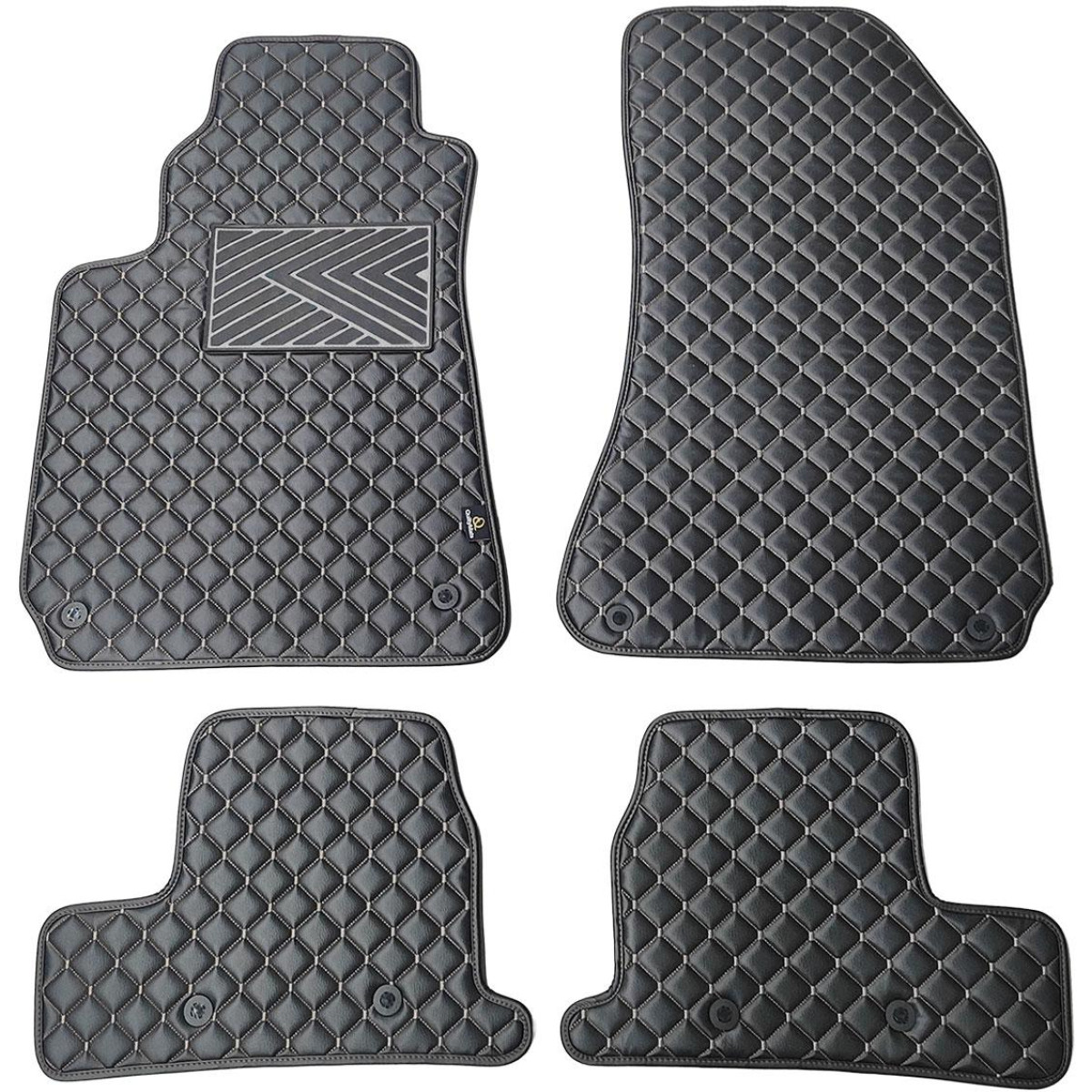 Eko ādas paklājiņi QuiltyMats ALFA Romeo BRERA 2005-2010g. (Melna / pelēkas šuves)