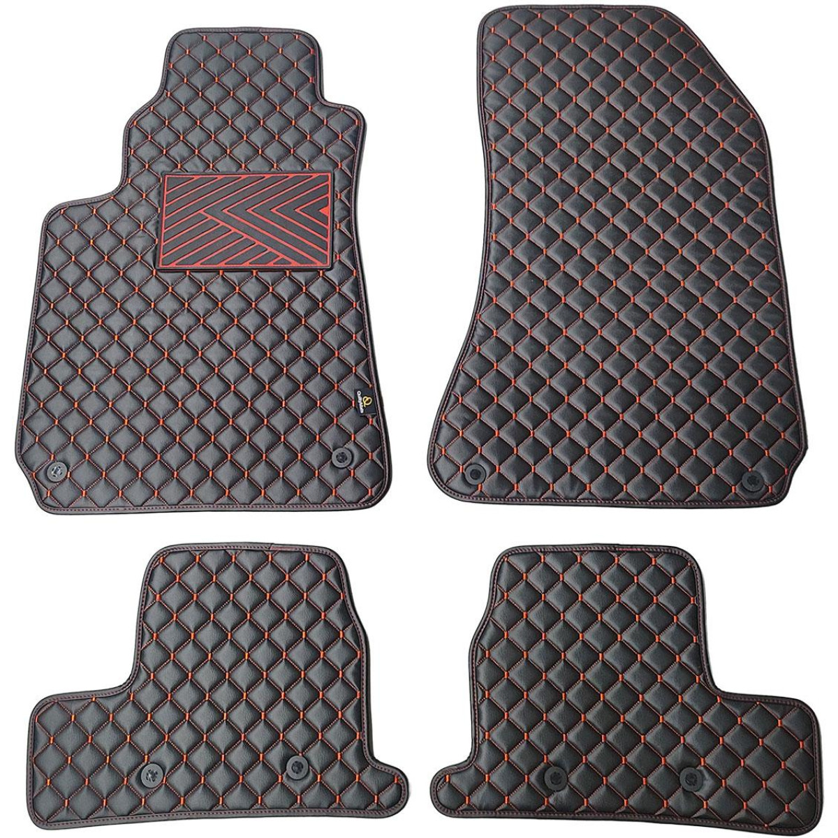 Eko ādas paklājiņi QuiltyMats ALFA Romeo BRERA 2005-2010g. (Melna / sarkanas šuves)
