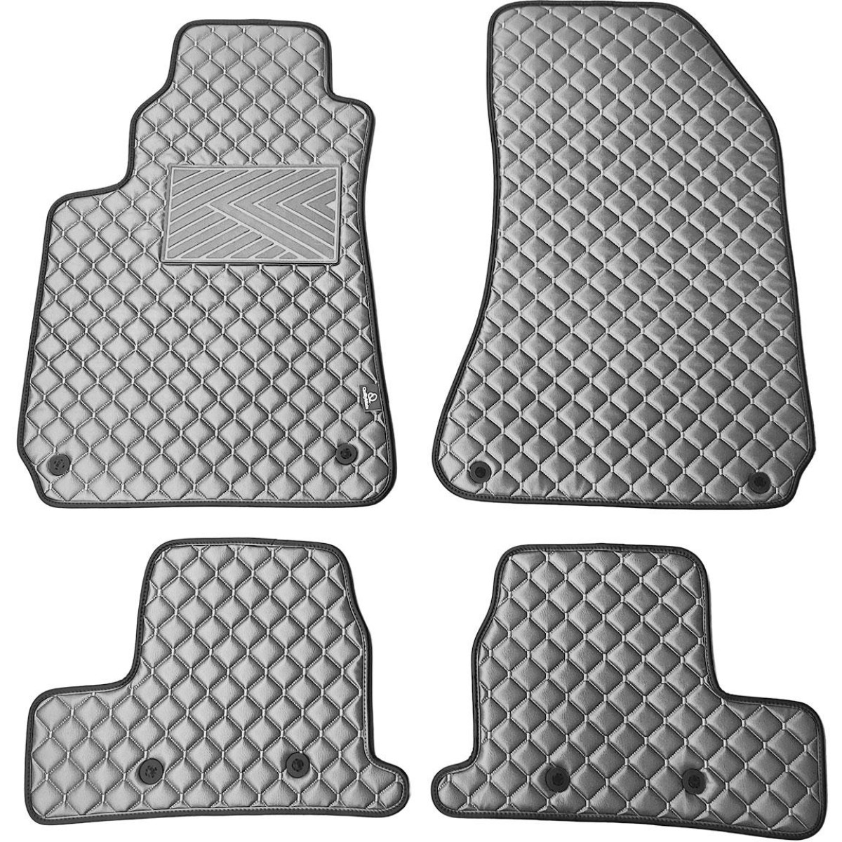 Eko ādas paklājiņi QuiltyMats ALFA Romeo BRERA 2005-2010g. (Pelēks / pelēkas šuves)