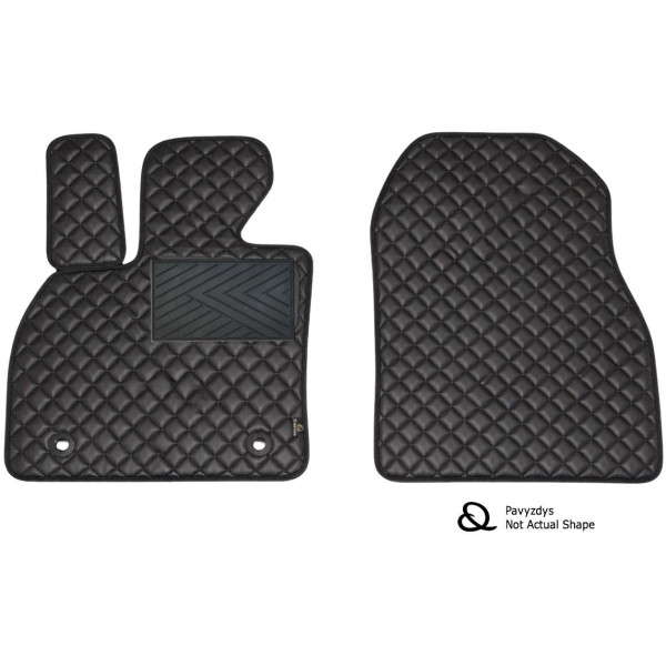 Eko ādas paklājiņi QuiltyMats OPEL COMBO 2012-2017g. (Melna / melnas šuves)