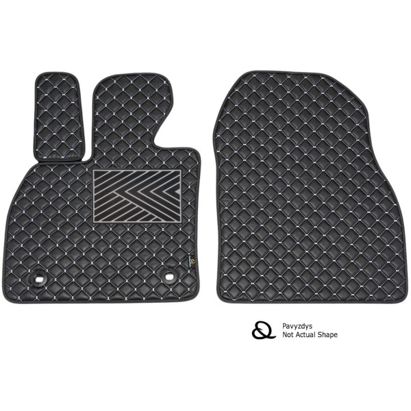 Eko ādas paklājiņi QuiltyMats OPEL COMBO 2012-2017g. (Melna / pelēkas šuves)