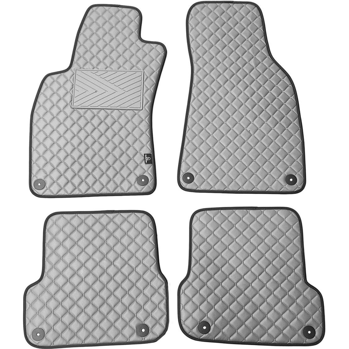 Eko ādas paklājiņi QuiltyMats AUDI A6 2006-2011g. (C6) (Pelēks / pelēkas šuves)