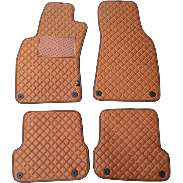 Eko ādas paklājiņi QuiltyMats AUDI A6 2006-2011g. (C6) (Brūns / brūnas šuves)