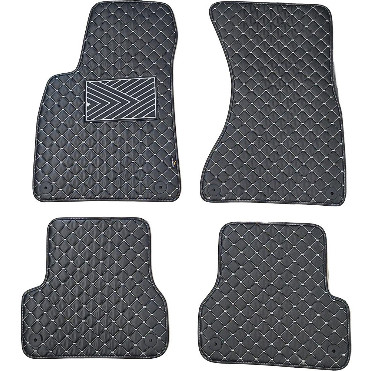 Eko ādas paklājiņi QuiltyMats AUDI A6 2011-2018g. (C7) (Melna / pelēkas šuves)