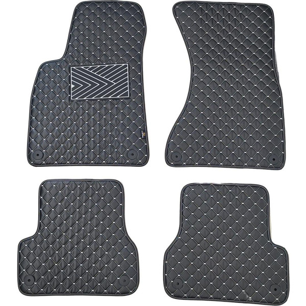 Eko ādas paklājiņi QuiltyMats AUDI A6 2011-2018g. (C7) (Melna / pelēkas šuves)