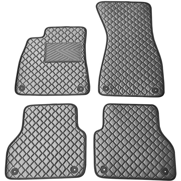 Eko ādas paklājiņi QuiltyMats AUDI A6 2018-2025g. (C8) (Pelēks / pelēkas šuves)